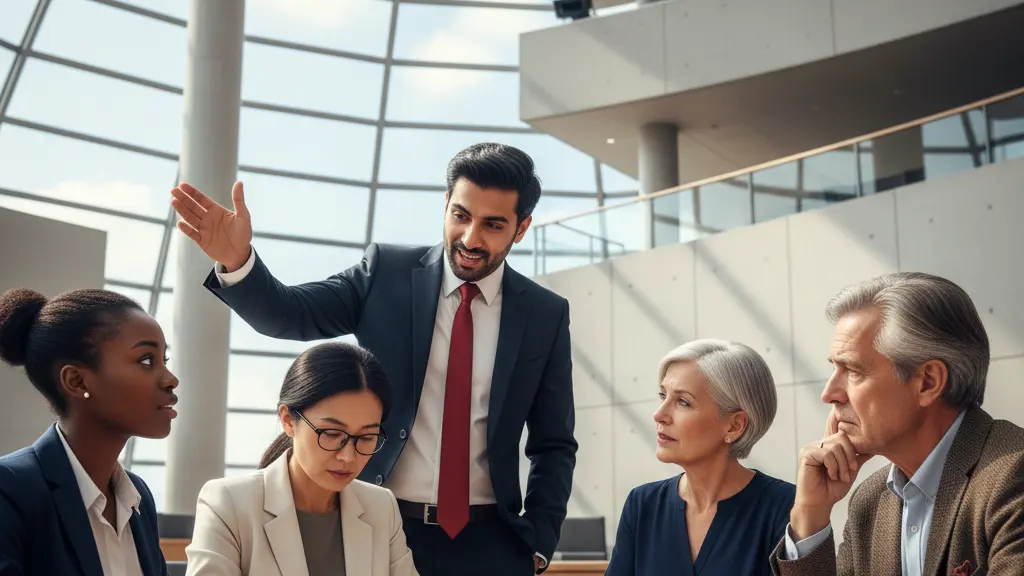 A diverse group of politicians and citizens animatedly discussing the citizen income reform in a grand hall resembling the Bundestag, symbolizing democracy and civic engagement.